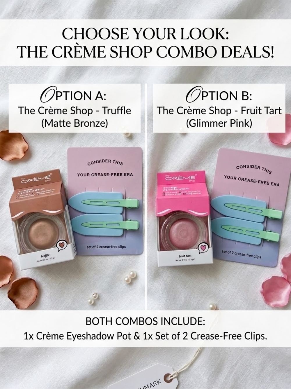 The Crème Shop Eyeshadow Pot with Crease-Free Clips - Truffle OR Fruit Tart